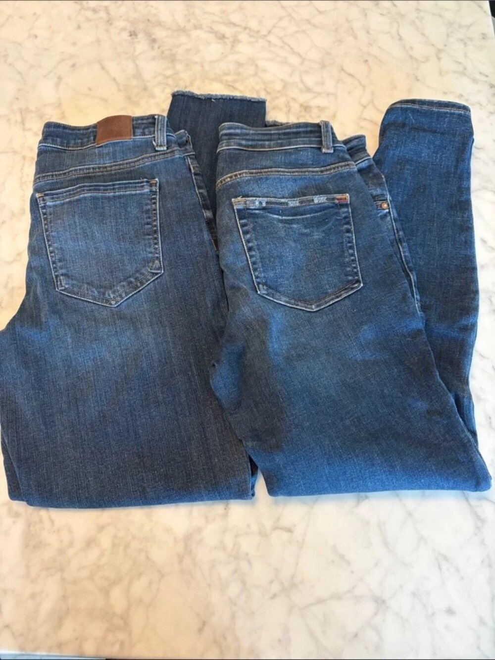 Two pairs Maurices Dark Blue Button Fly Skinny Jeans Size 6/8